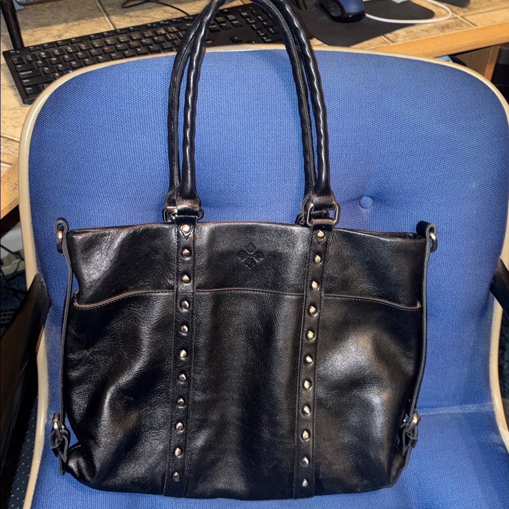 Patricia Nash Black Leather Tote